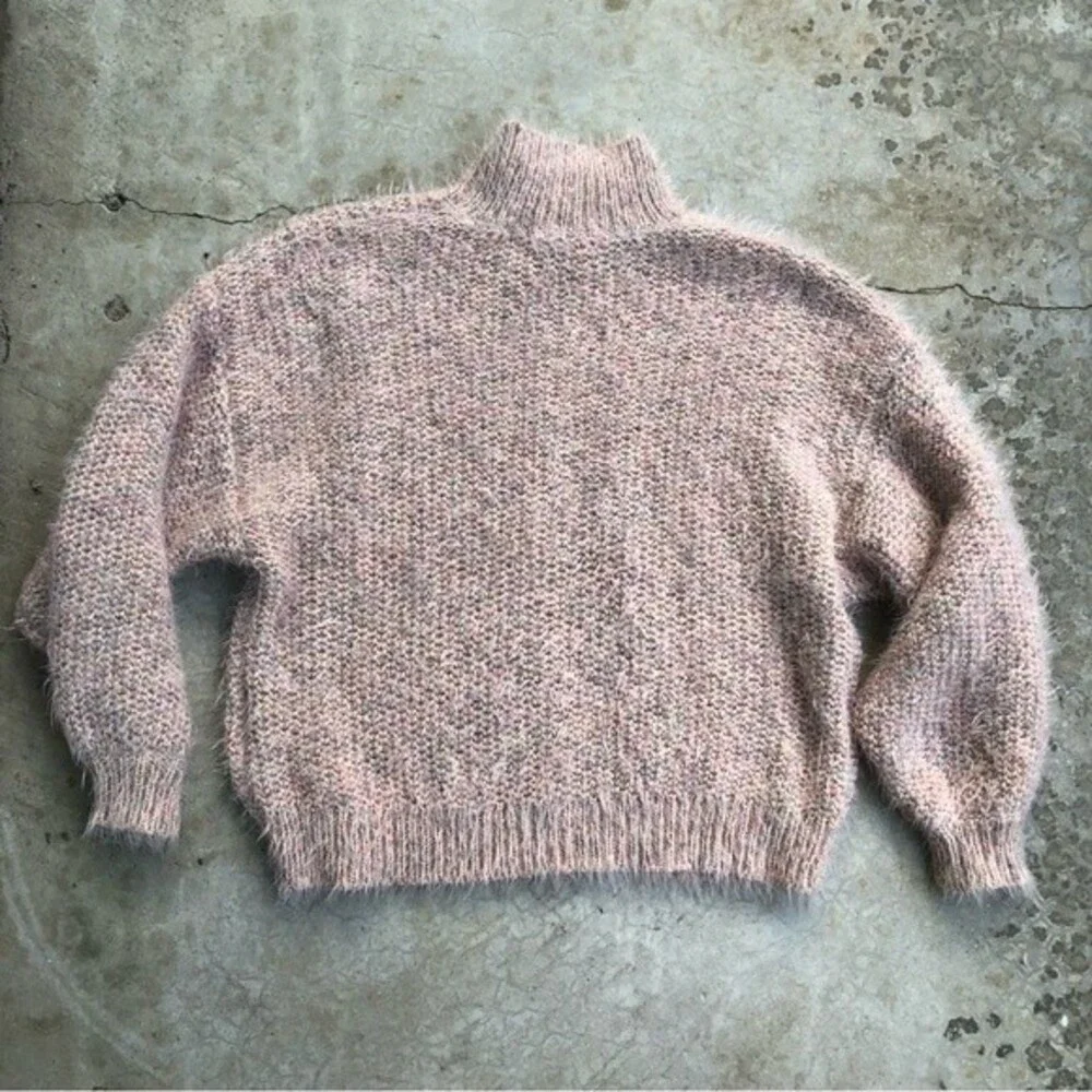 Joie Markita Sweater Funnel Neck Eyelash Pink Blush Neutral Alpaca Blend S